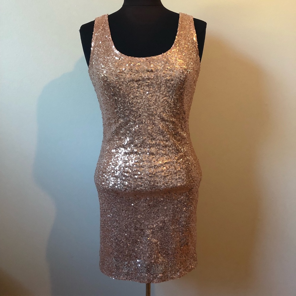 Rue21 Rose Gold Sequin Dress